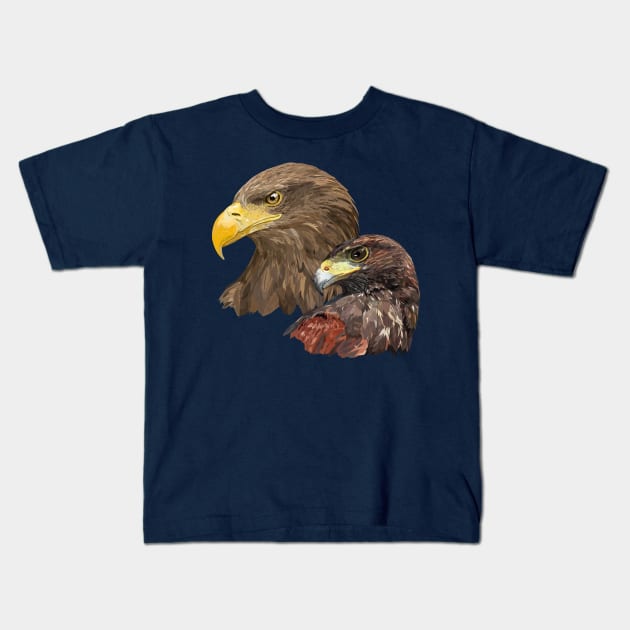 Pigargo and Falcon Kids T-Shirt by obscurite